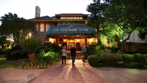 La Colombe D'Or main entrance, image courtesy of La Colombe D'Or's website