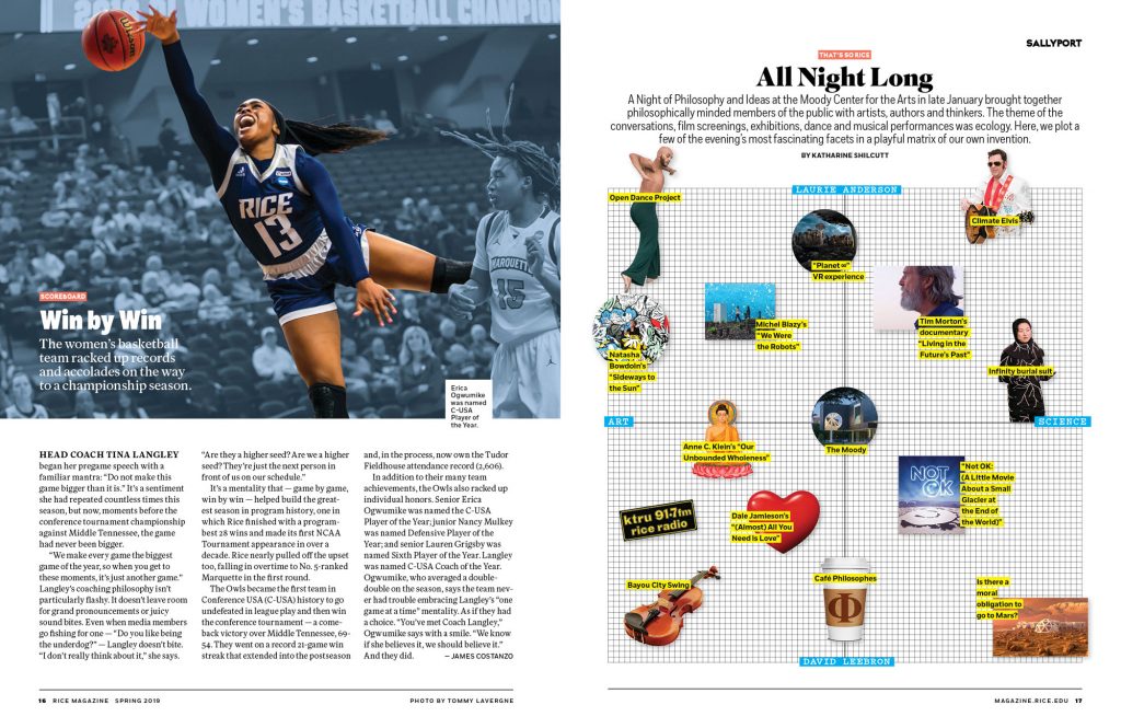 Rice Magazine Interior Spread