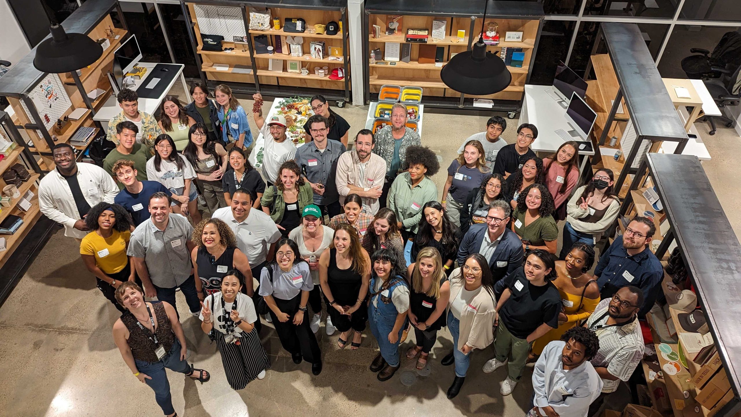 Attendees pose for a photo at one of our studio tours